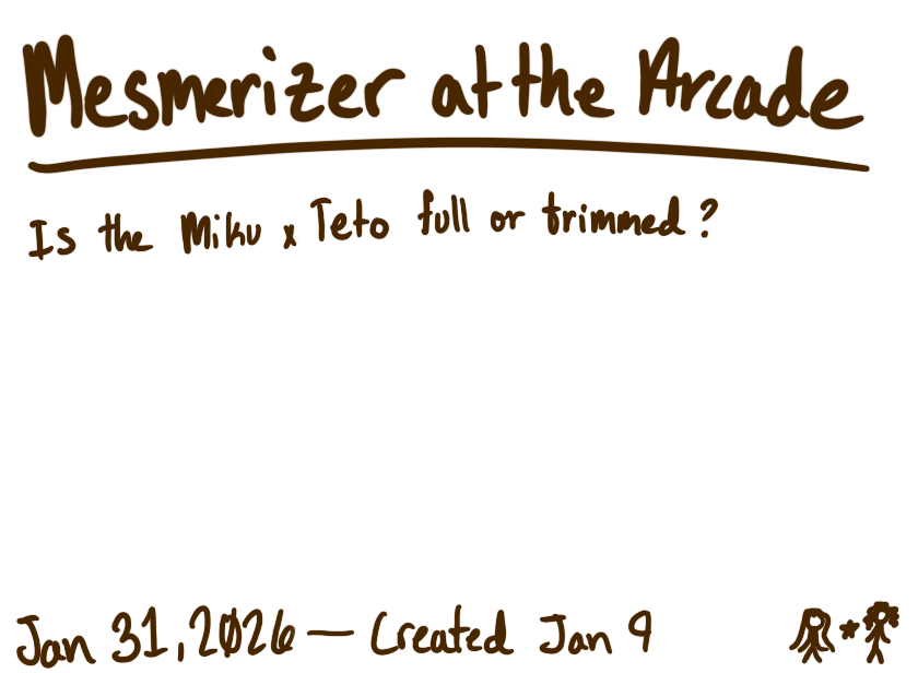Mesmerizer across games — Jan 31, 2026; Created: Jan. 9, 2026