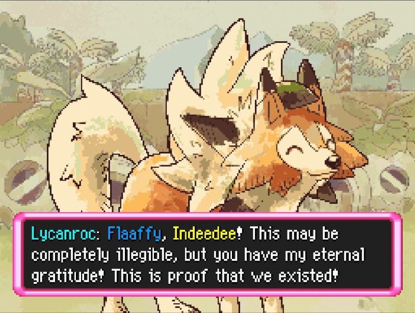 Lycanroc saying '...This is proof that we existed!'